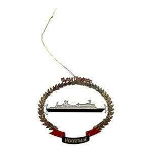 Vintage Noordam Cruise Ship Christmas Ornament – Metal Wreath Ship Ornament
